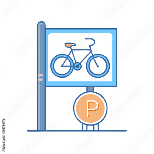 bicycle parking sign vector icon, bicycle parking sign vector illustration-simple illustration of bicycle parking sign, perfect for bicycle parking sign logos and icons and themed design 