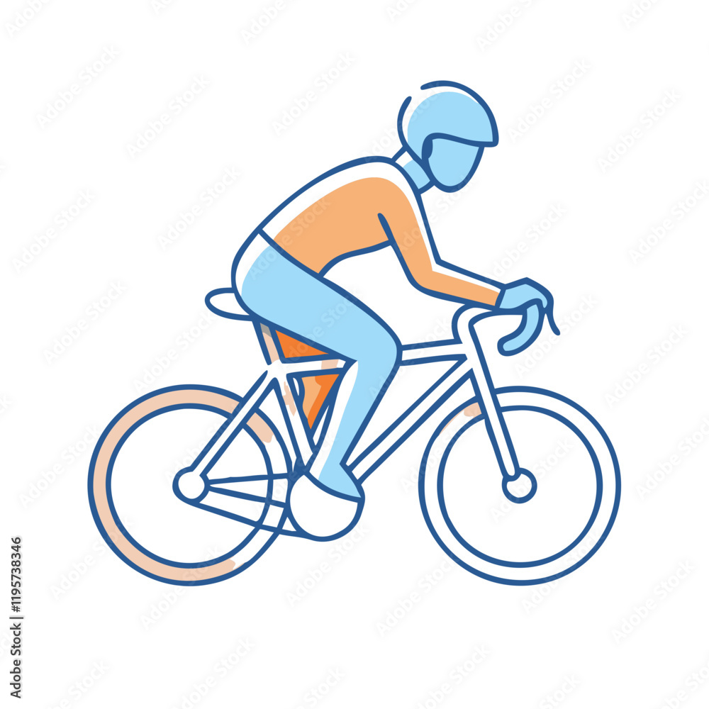Obraz premium cyclist silhouette vector icon, cyclist silhouette vector illustration-simple illustration of cyclist silhouette, perfect for cyclist silhouette logos and icons and themed design 
