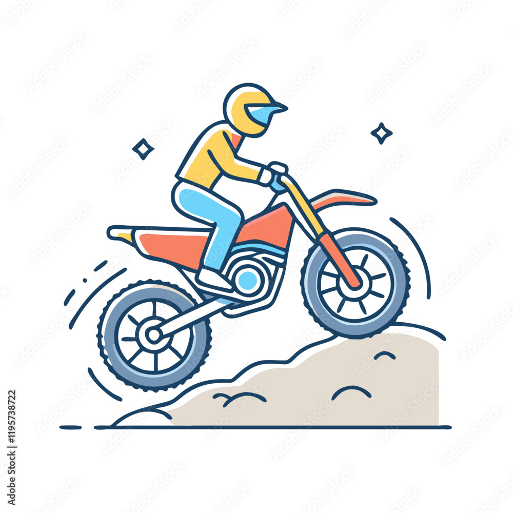 Obraz premium off road biking vector icon, off road biking vector illustration-simple illustration of off road biking, perfect for off road biking logos and icons and themed design 