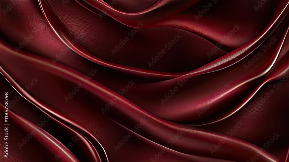 Fototapeta premium Rich maroon fabric flows gracefully, exuding elegance and depth, perfect for upscale design projects or as a striking wallpaper choice.