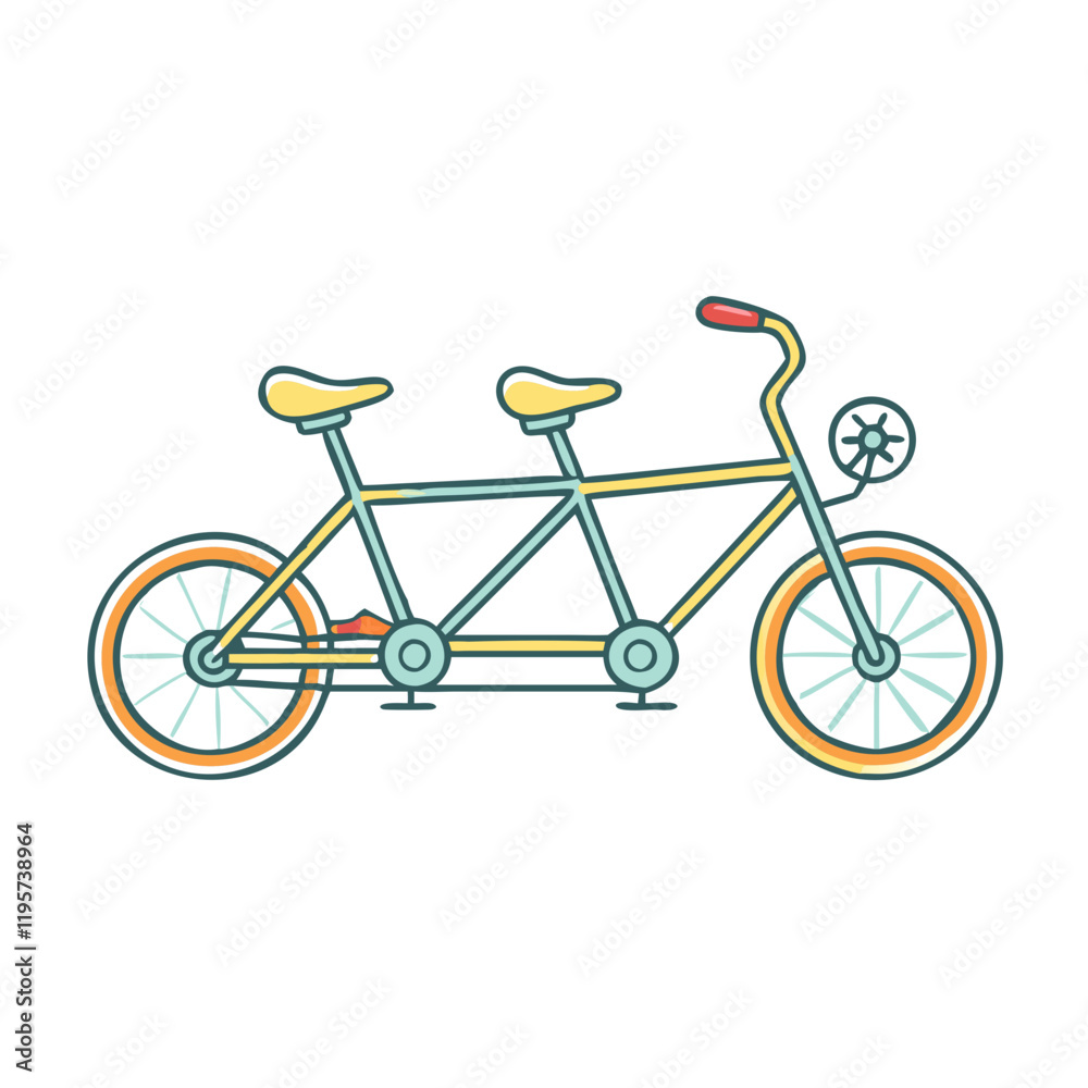 Obraz premium tandem bike vector icon, tandem bike vector illustration-simple illustration of tandem bike, perfect for tandem bike logos and icons and themed design 