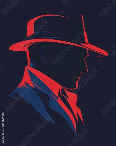 Silhouette of a man in a fedora hat