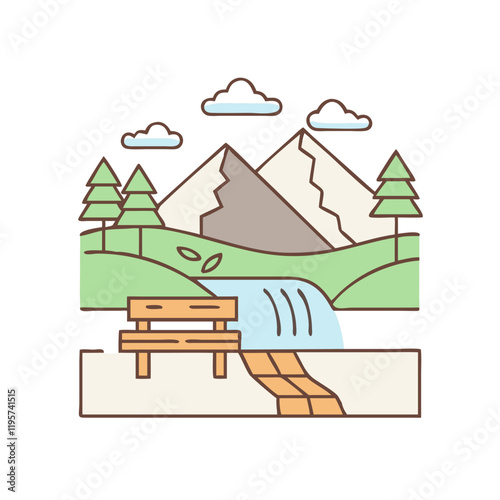 scenic overlook vector icon, scenic overlook vector illustration-simple illustration of scenic overlook, perfect for scenic overlook logos and icons and themed design 