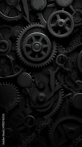 Wallpaper Mural Dark minimalist mobile wallpaper featuring gear design, symbolizing productivity and focus Torontodigital.ca