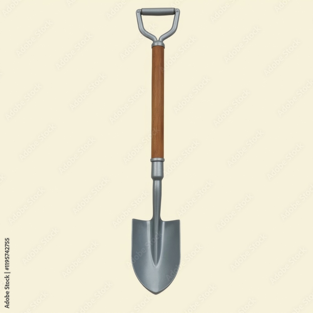 An illustration of a planting shovel with a wooden handle and metal blade An illustration of a planting shovel with a wooden handle and metal blade