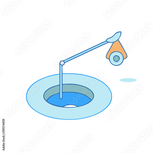 ice fishing hole vector icon, ice fishing hole vector illustration-simple illustration of ice fishing hole, perfect for ice fishing hole logos and icons and themed design 