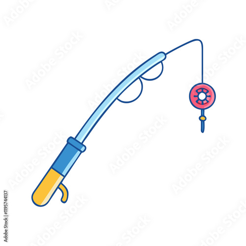 ice fishing rod vector icon, ice fishing rod vector illustration-simple illustration of ice fishing rod, perfect for ice fishing rod logos and icons and themed design 