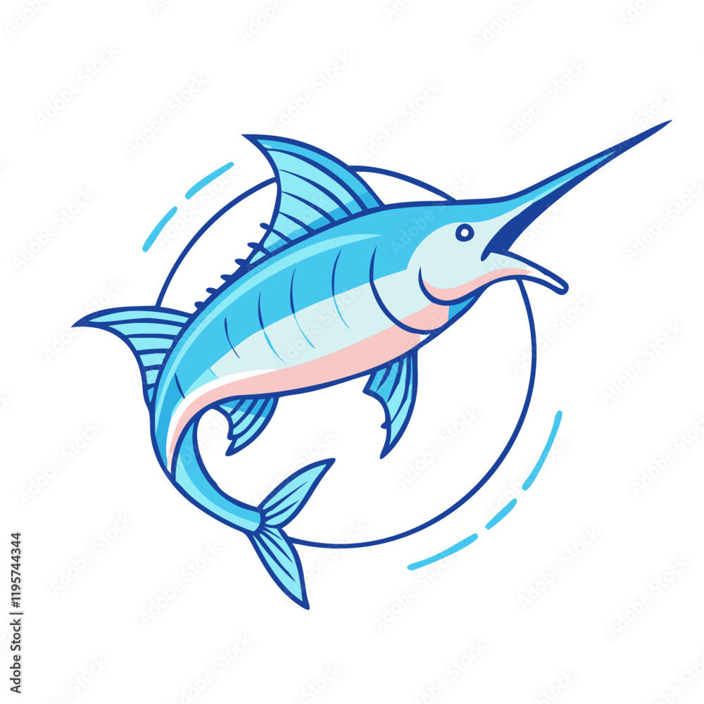 Obraz premium marlin fish vector icon, marlin fish vector illustration-simple illustration of marlin fish, perfect for marlin fish logos and icons and themed design 