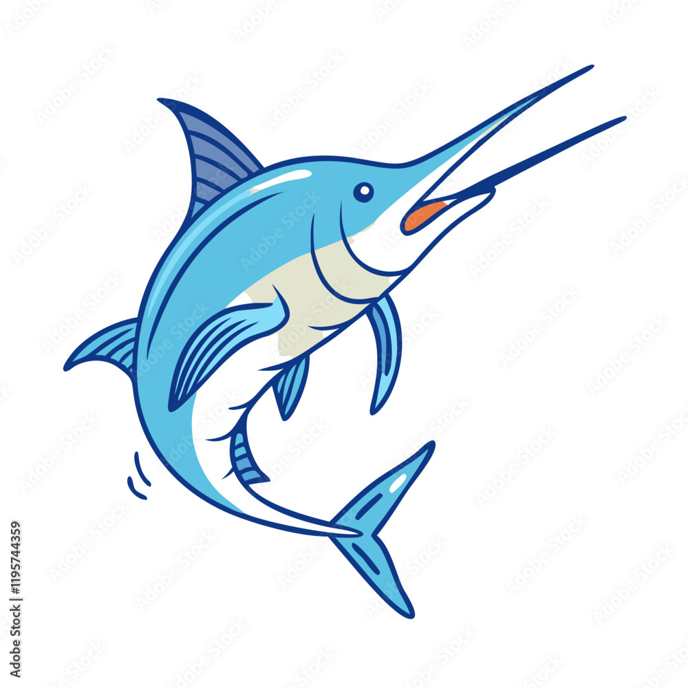 marlin fish vector icon, marlin fish vector illustration-simple illustration of marlin fish, perfect for marlin fish logos and icons and themed design 