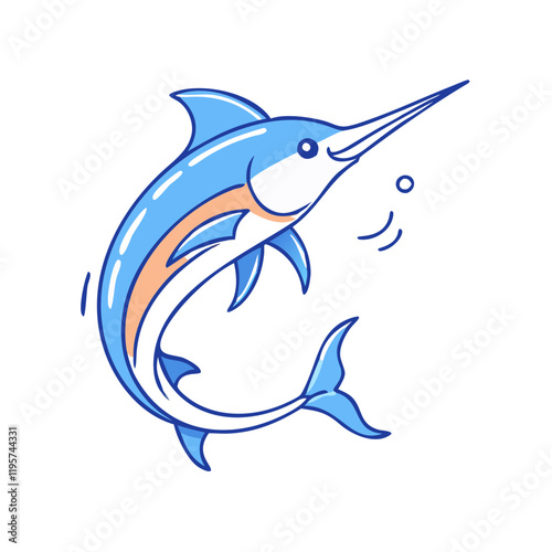 marlin fish vector icon, marlin fish vector illustration-simple illustration of marlin fish, perfect for marlin fish logos and icons and themed design 