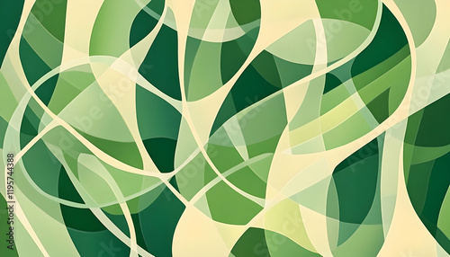 Abstract organic green lines as wallpaper background illustration
