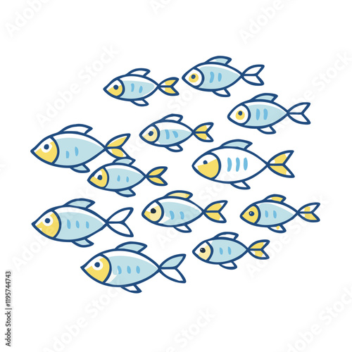 school of fish vector icon, school of fish vector illustration-simple illustration of school of fish, perfect for school of fish logos and icons and themed design 