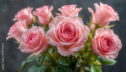 pink roses bouquet HD 8K wallpaper Stock Photographic Image
