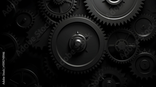 Wallpaper Mural Dark minimalist desktop wallpaper with gear design, symbolizing innovation and determination Torontodigital.ca