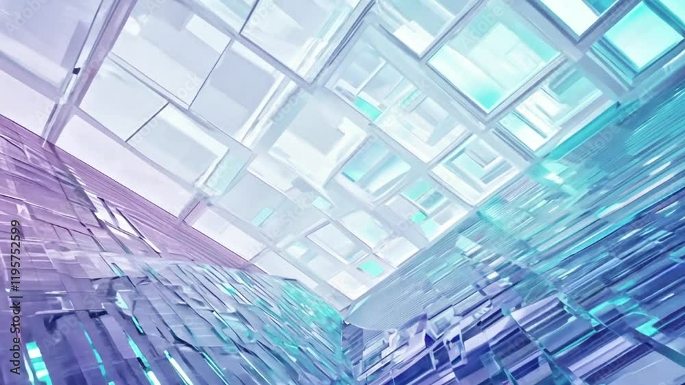 Geometric Blue Glass Cubes Abstract Architecture Geometric Blue Glass Cubes Abstract Architecture