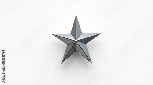Wallpaper Mural a shiny chrome star slightly reflective floating in midair with subtle shadows on a white background Torontodigital.ca