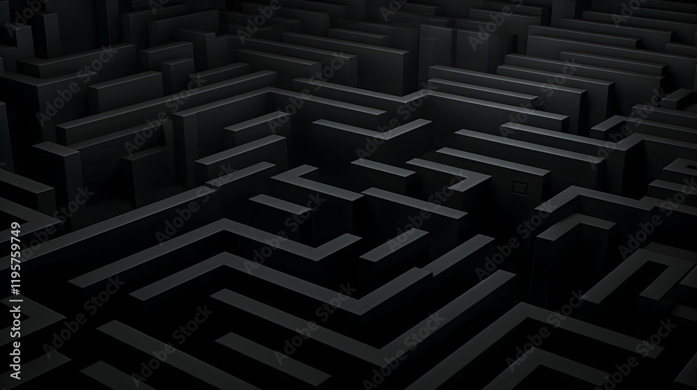 Dark minimalist desktop wallpaper with labyrinth design, representing complexity and intrigue Dark minimalist desktop wallpaper with labyrinth design, representing complexity and intrigue