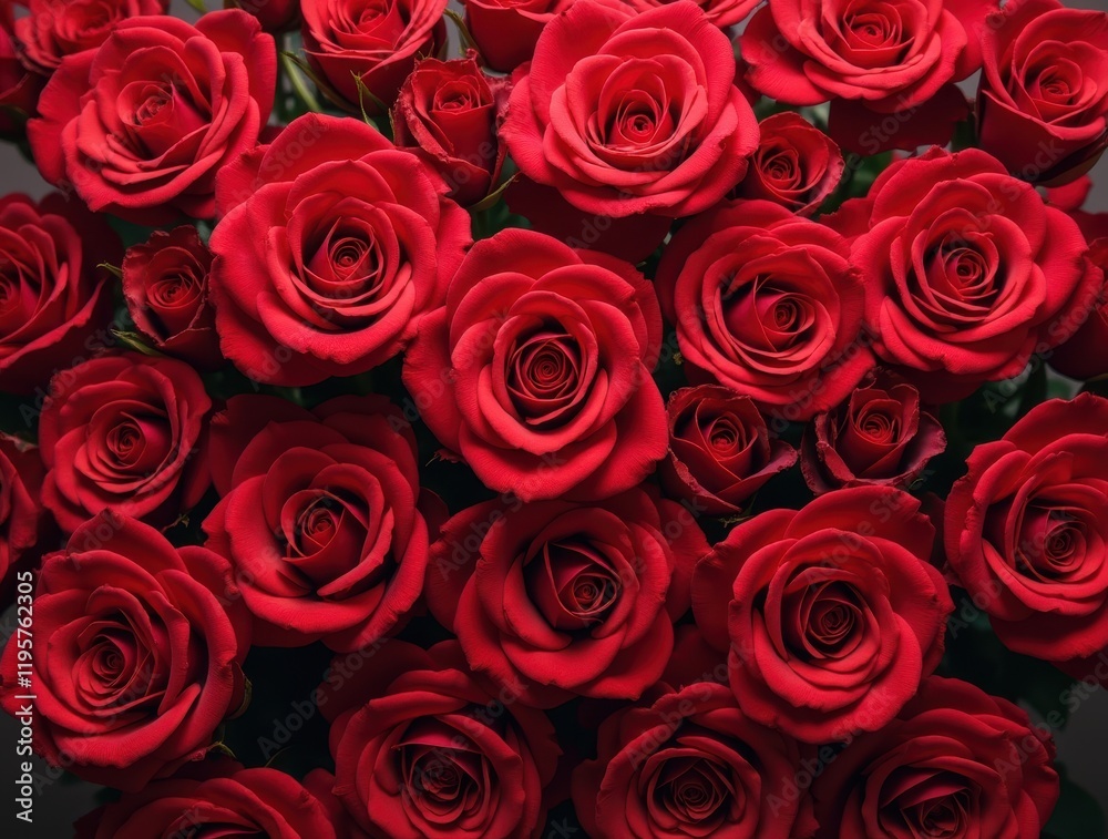 Natural fresh wallpaper with a pattern of roses of different colors. Top view. Holiday concept, Valentine's Day, Birthday, Mothers day Natural fresh wallpaper with a pattern of roses of different colors. Top view. Holiday concept, Valentine's Day, Birthday, Mothers day