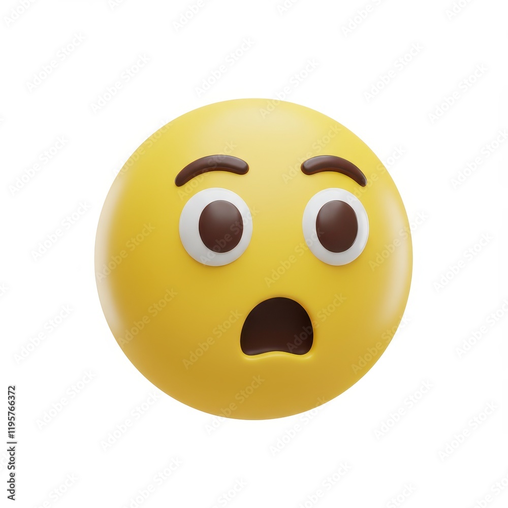 Emoji is surprised and scared 3D Icon isolated on white background Emoji is surprised and scared 3D Icon isolated on white background