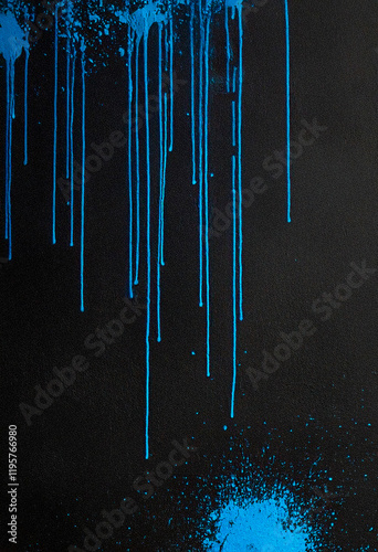 Abstract blue splashes on black background