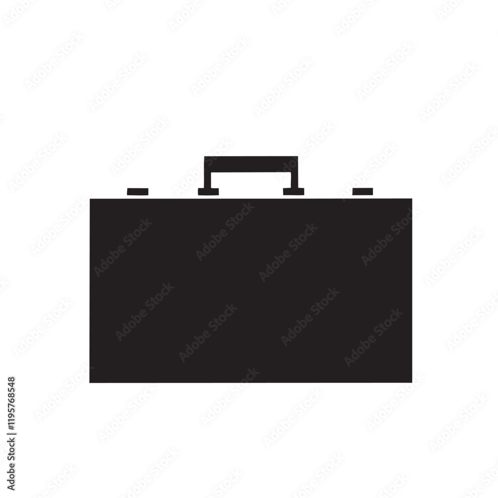Business Bag Icon. Black on white Background. Vector Illustration. Business Bag Icon. Black on white Background. Vector Illustration.