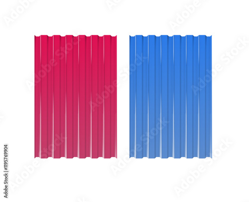 Galvanized iron for fences, walls, roofs. House remodel corrugated metal roof siding, profiled sheeting. Vector