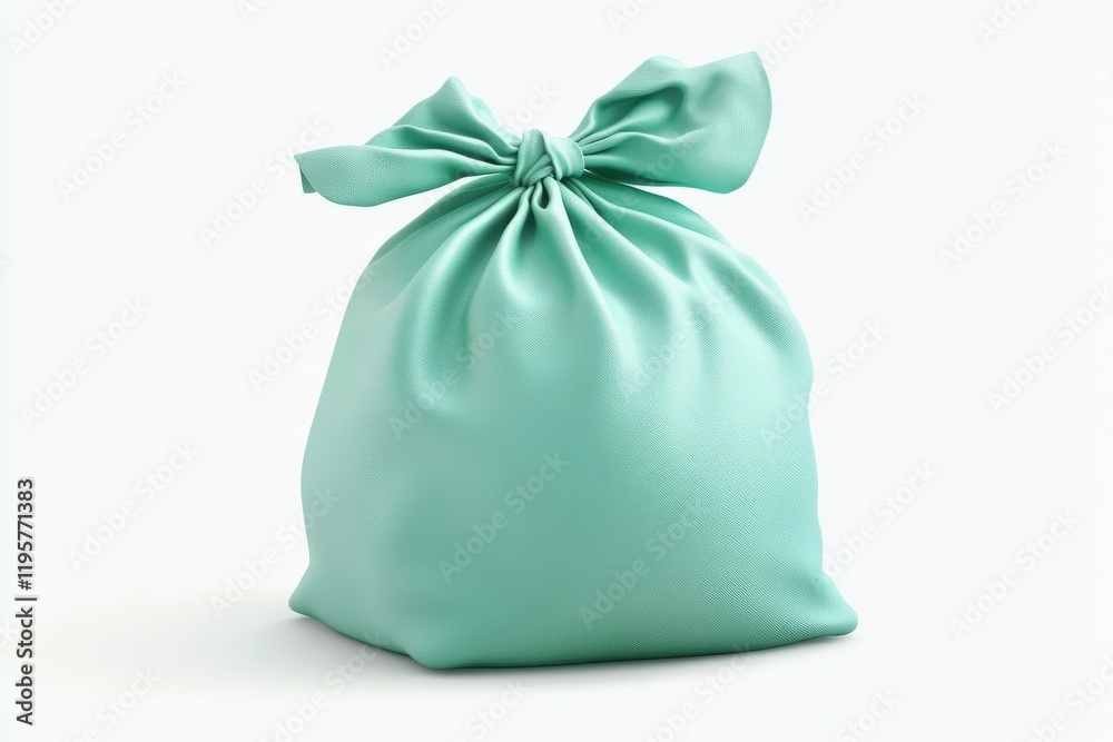 Mint Green Fabric Gift Bag with Bow Mint Green Fabric Gift Bag with Bow