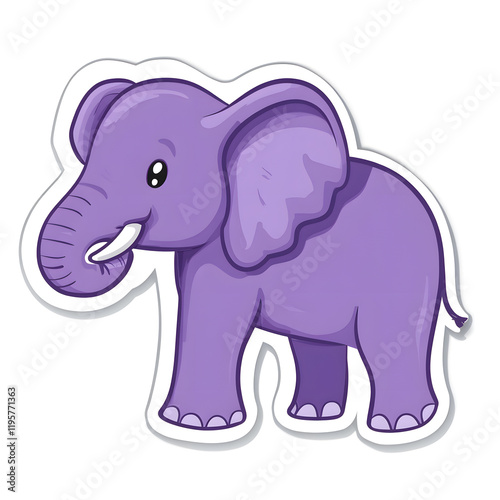 Simple Vector Art of Elephant Equipment Sticker with Clean Details photo