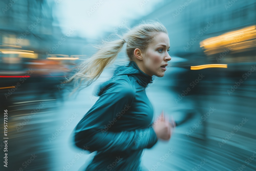 Motion blur dynamic action shot of a woman running. Motion blur dynamic action shot of a woman running.