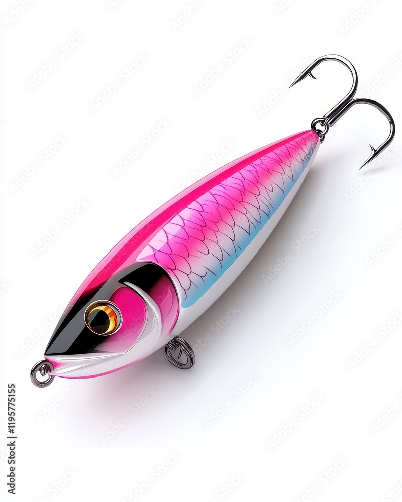 Colorful Fishing Lure Design with Pink and Blue Accents for Anglers Colorful Fishing Lure Design with Pink and Blue Accents for Anglers
