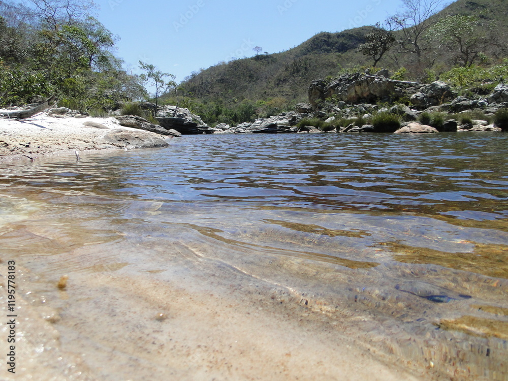 Fototapeta premium Attractions and landscapes in Rio Preto State Park, Minas Gerais, Brazil