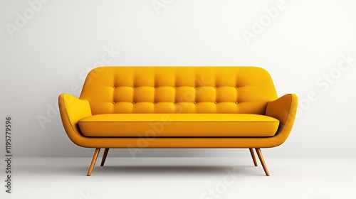 A Pop of Color: A Vibrant Yellow Sofa Adds Personality to a Minimalist Room.