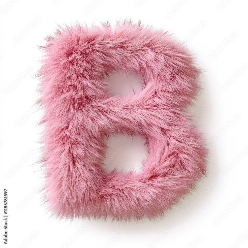 Soft Pink Fluffy Letter B Texture for Creative Projects and Crafts Soft Pink Fluffy Letter B Texture for Creative Projects and Crafts