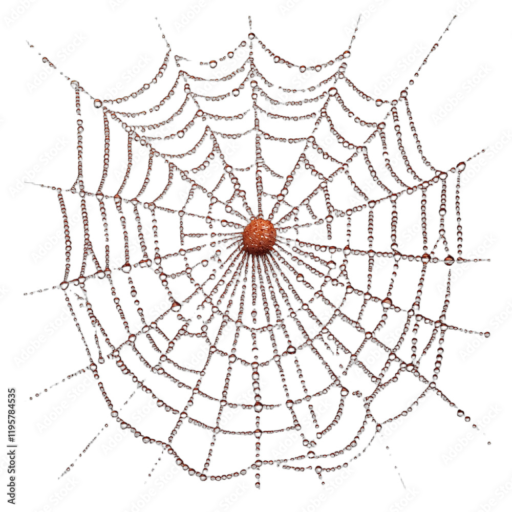 Obraz premium a spider web on a transparent background PNG image, PNG file, Generative art.