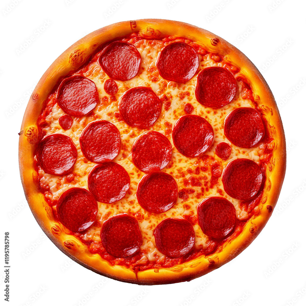 pepperoni pizza isolated on white background
