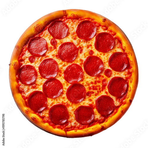 Obraz na płótnie pepperoni pizza isolated on white background w salonie