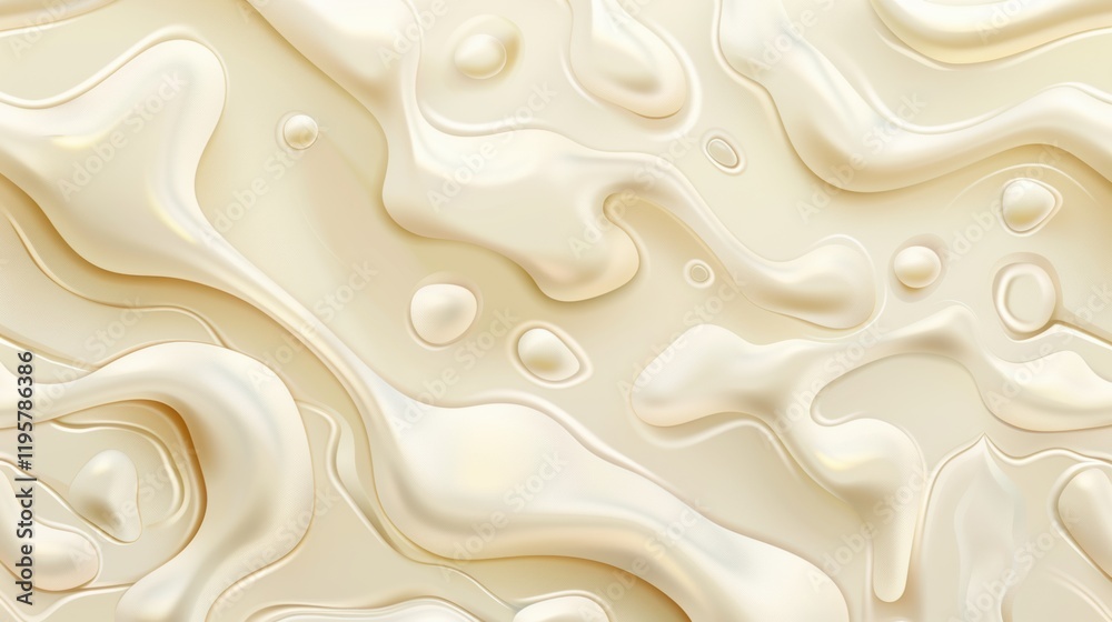 Abstract creamy white fluid art pattern with swirling and marbled textures Abstract creamy white fluid art pattern with swirling and marbled textures