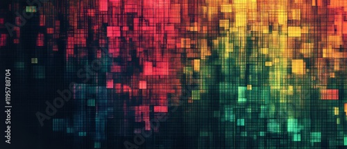 Wallpaper Mural Vivid abstract glitch texture with distorted patterns and digital noise effects Torontodigital.ca