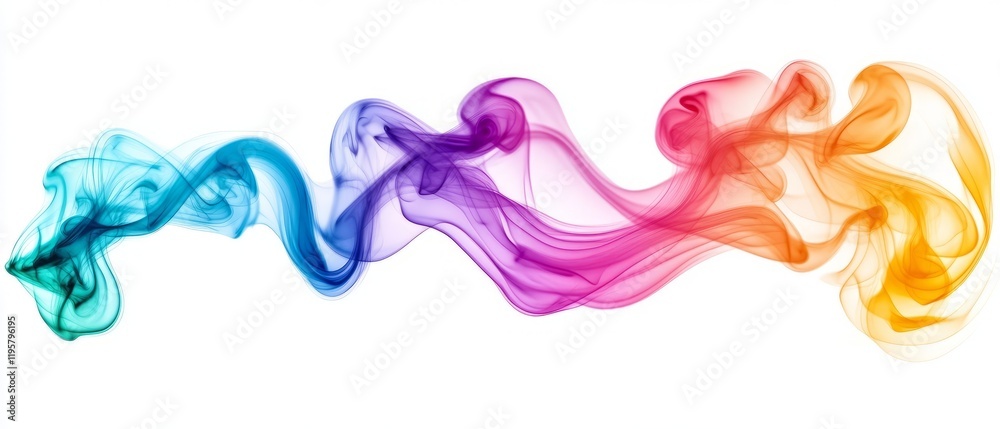 Colorful smoke swirl creates a vibrant and ethereal banner template design