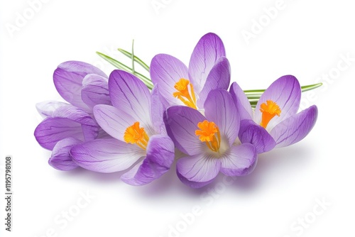 Purple Crocus Flowers Close-up