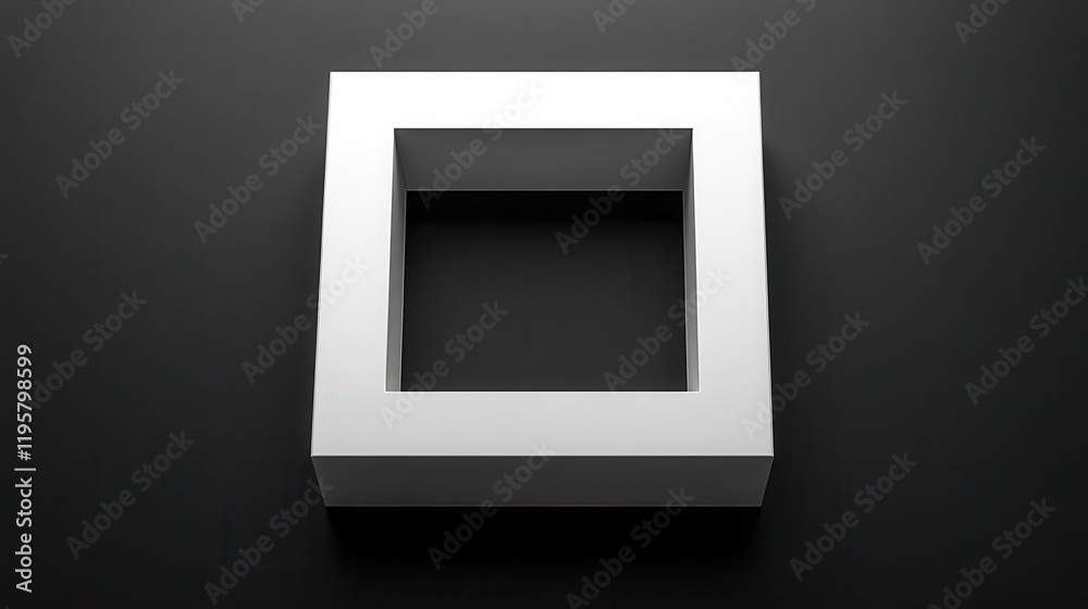 Minimalist White Square Frame on Dark Background for Modern Design Minimalist White Square Frame on Dark Background for Modern Design