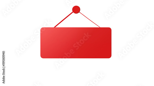 Blank Red Hanging Signboard Mockup for Business Branding and Advertising