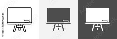 Blackboard icon set vector art