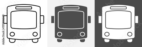 Bus icon set vector art