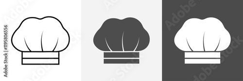 Chef hat icon set vector art