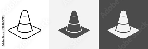 Cone icon set vector art