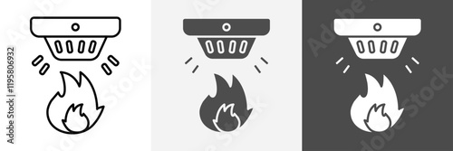 Detector icon set vector art