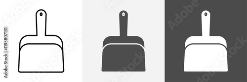 Dustpan icon set vector art