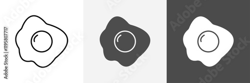 Fried Egg icon set vector art