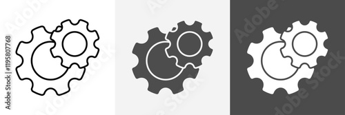 Gear icons set vector art